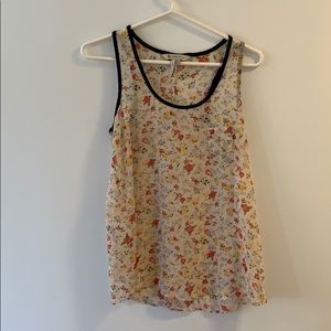 Bcbg sheer floral tank